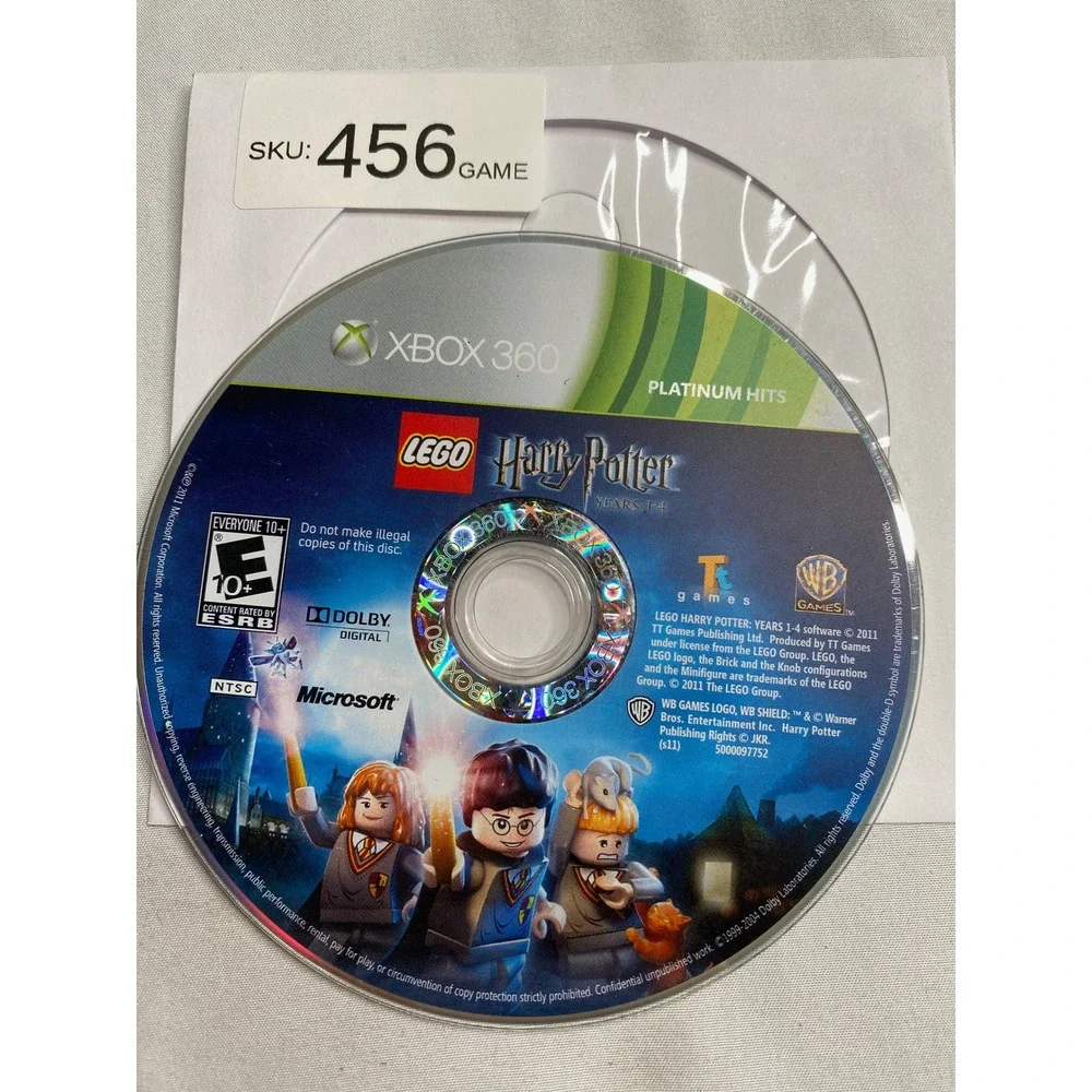 LEGO Harry Potter Years 1-4 Xbox 360 Platinum Hits Video Game Disc Only